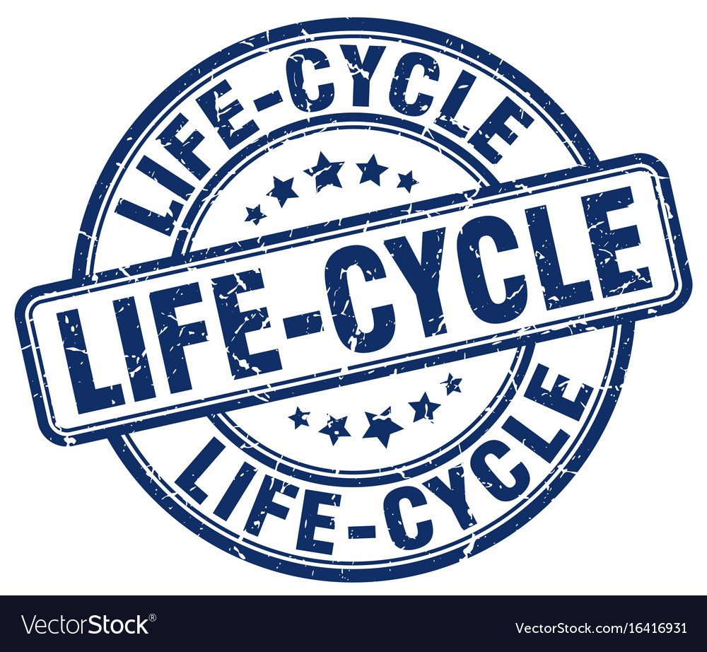 Life-cycle blue grunge stamp Royalty Free Vector Image