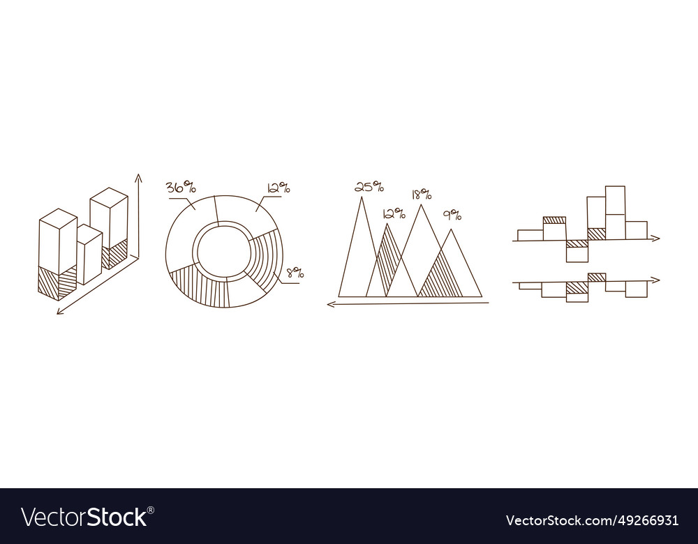 Line chart graph and diagram for data analysis