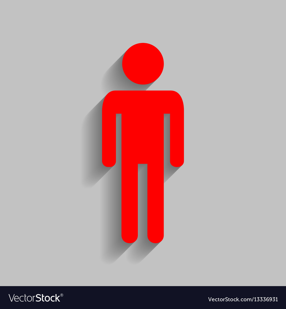 Man sign red icon with soft