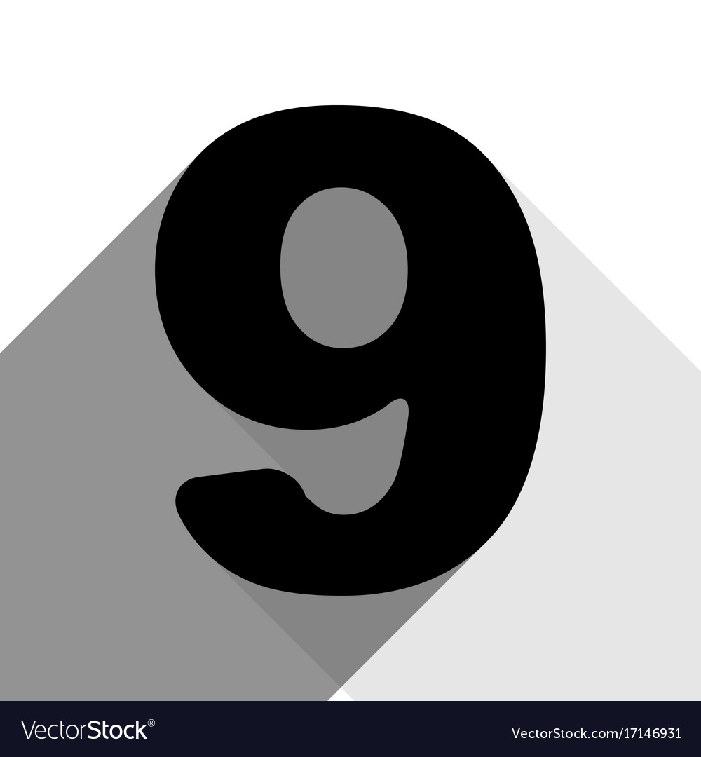 Number 9 sign design template element