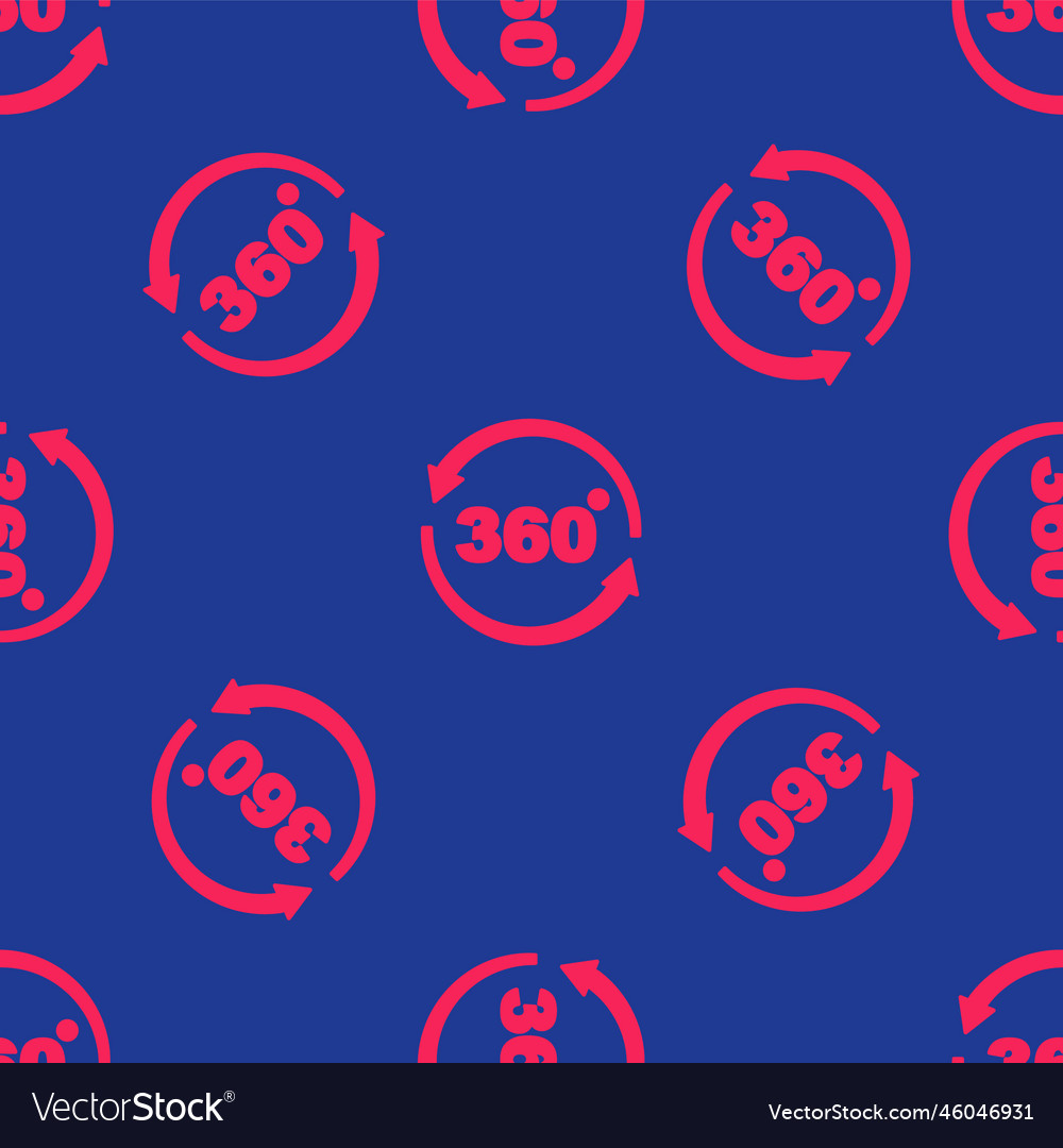 Red 360 degree view icon isolated seamless pattern vector image Red 360 degree view icon isolated seamless pattern