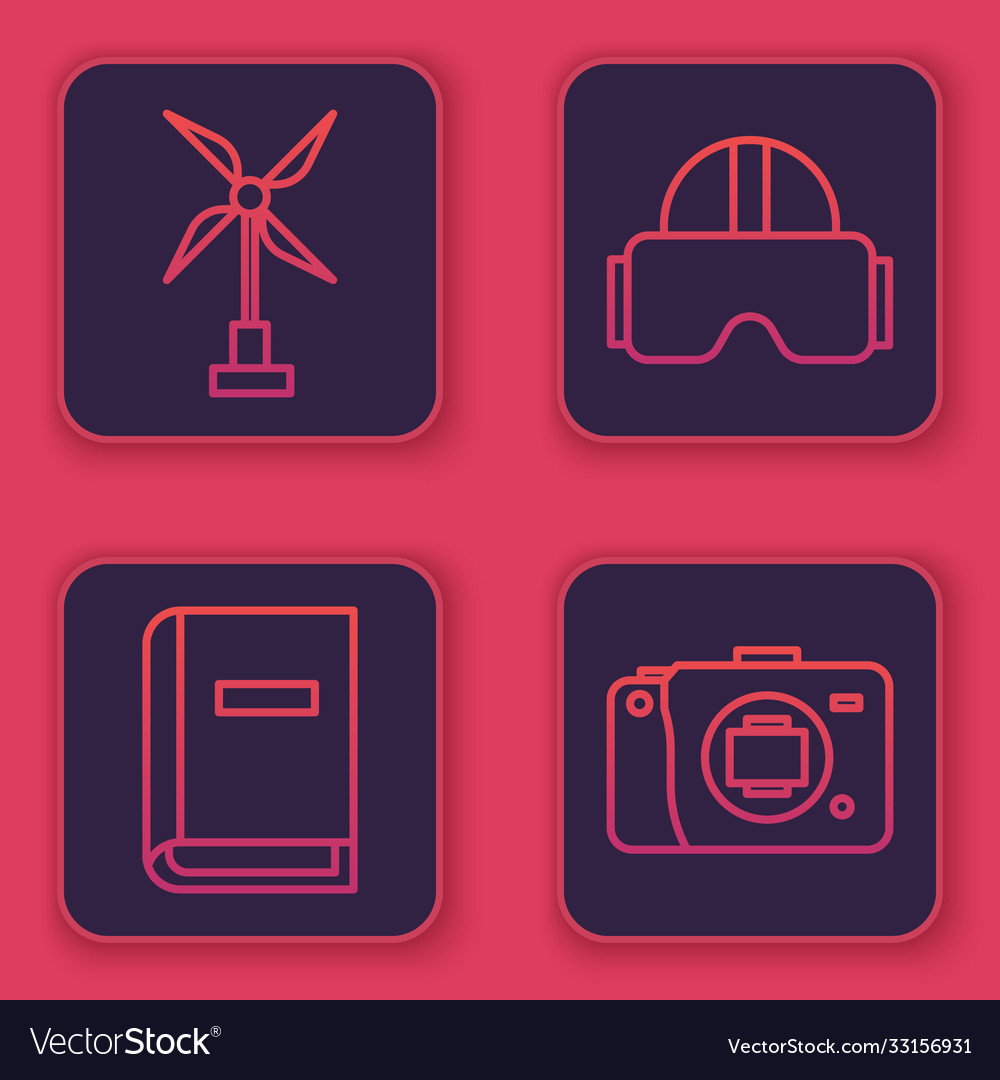 Set line wind turbine user manual virtual vector image Set line wind turbine user manual virtual