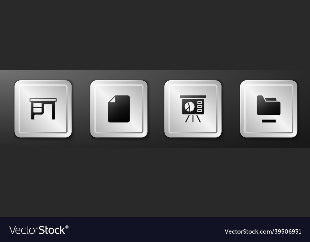 Set office desk file document board with graph vector image Set office desk file document board with graph
