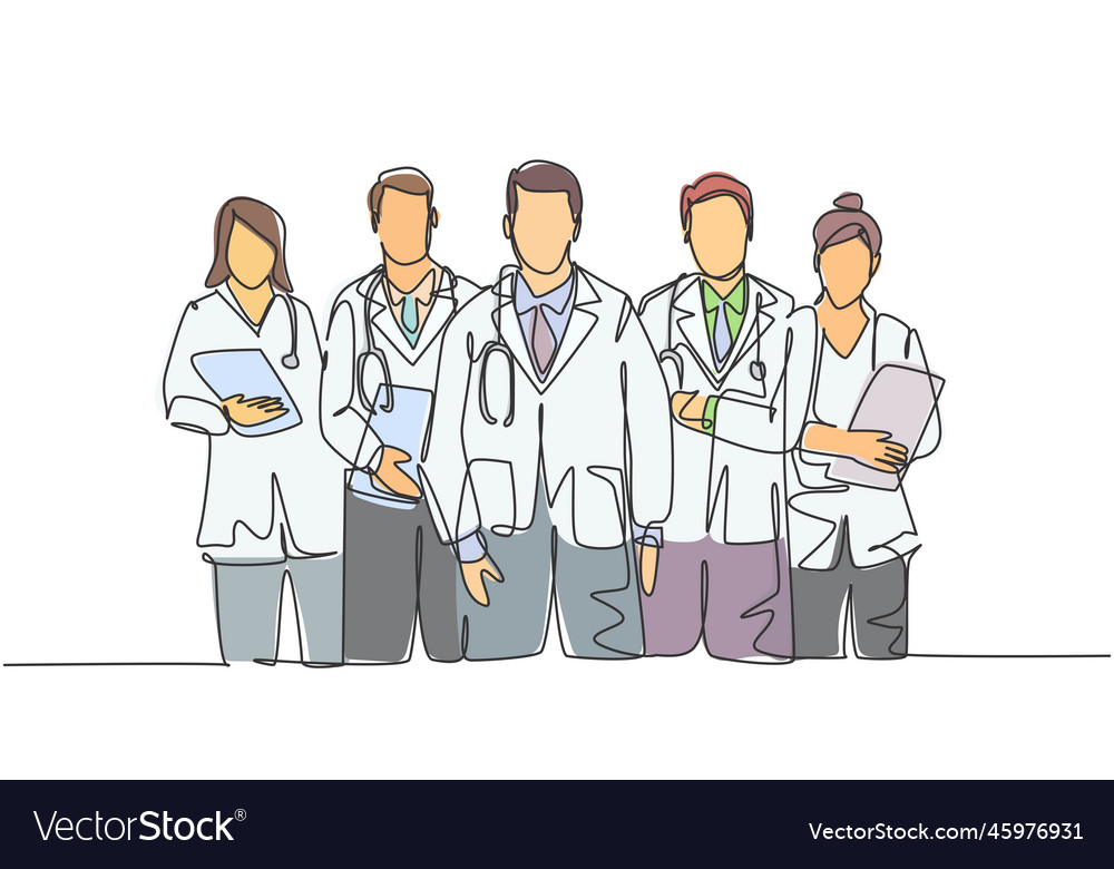 Single continuous line drawing group Vector Image Single continuous line drawing group