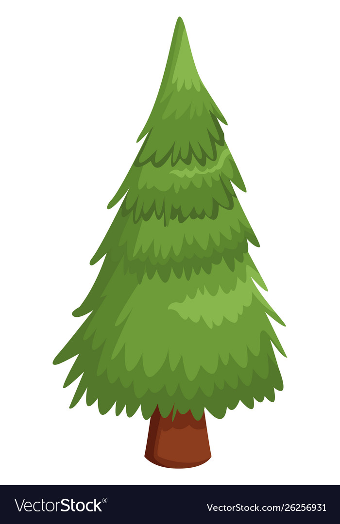 Tree pine nature cartoon Royalty Free Vector Image