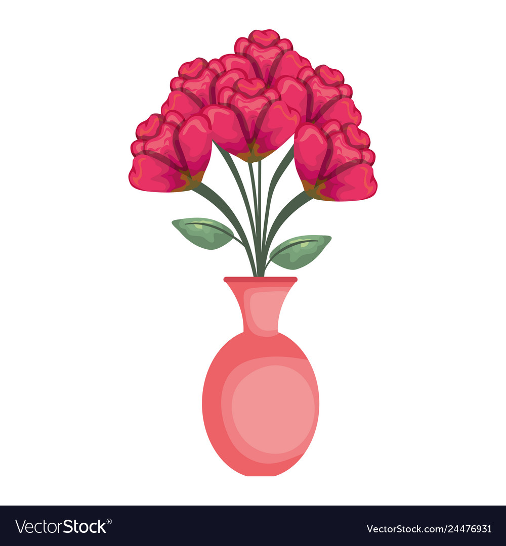 Vase with roses icon Royalty Free Vector Image