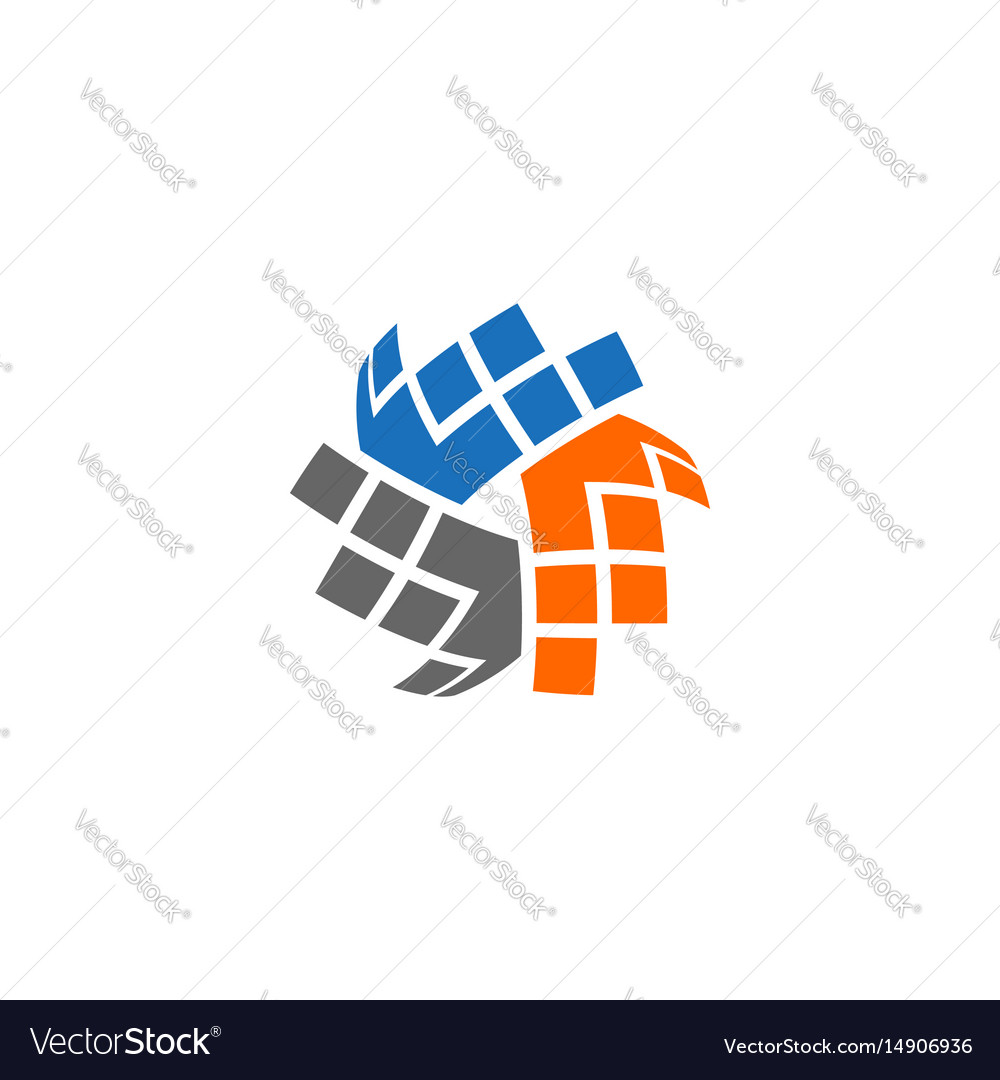 Abstract techno icon element