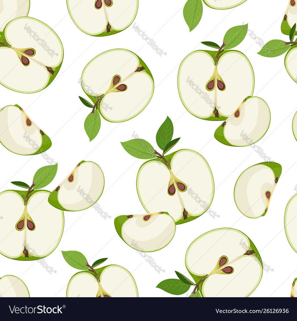 Apple Slice Pattern - White Background