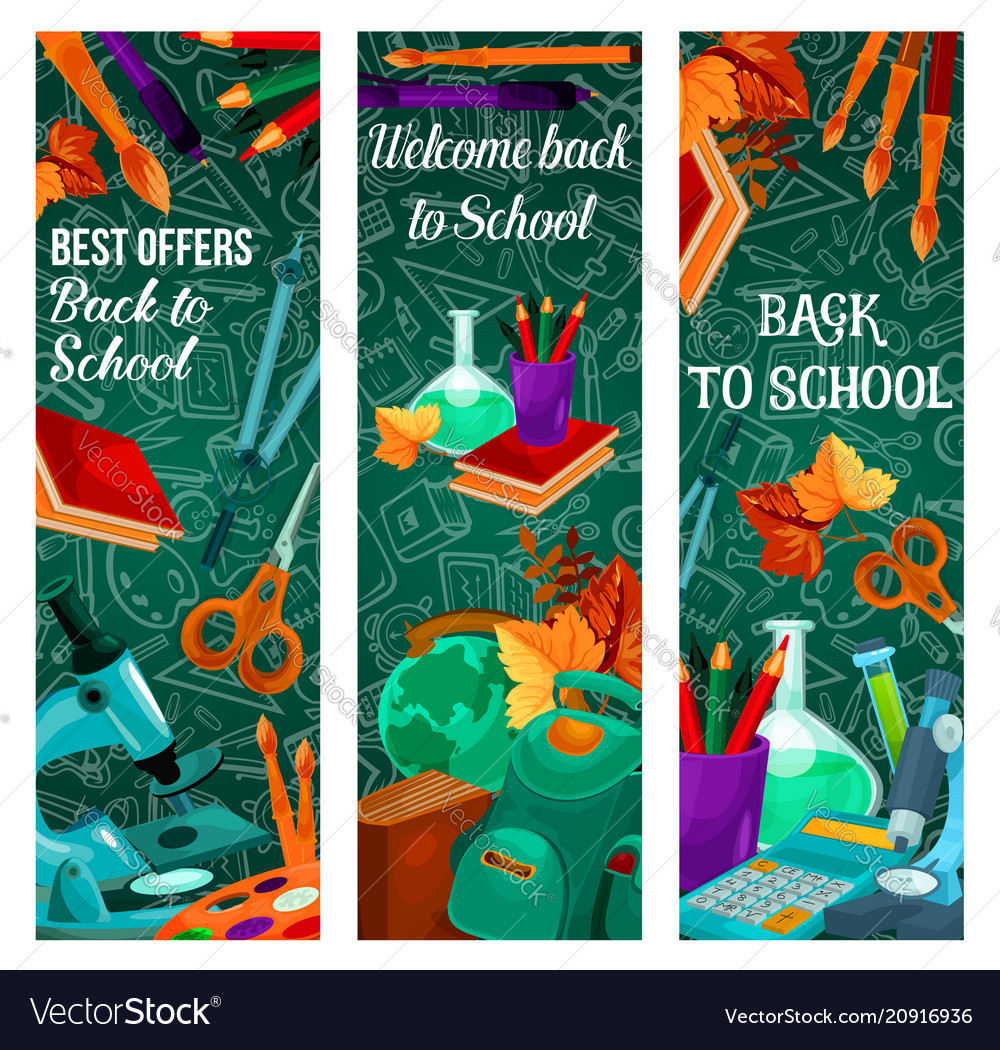 Back to school autumn sale banners Royalty Free Vector Image