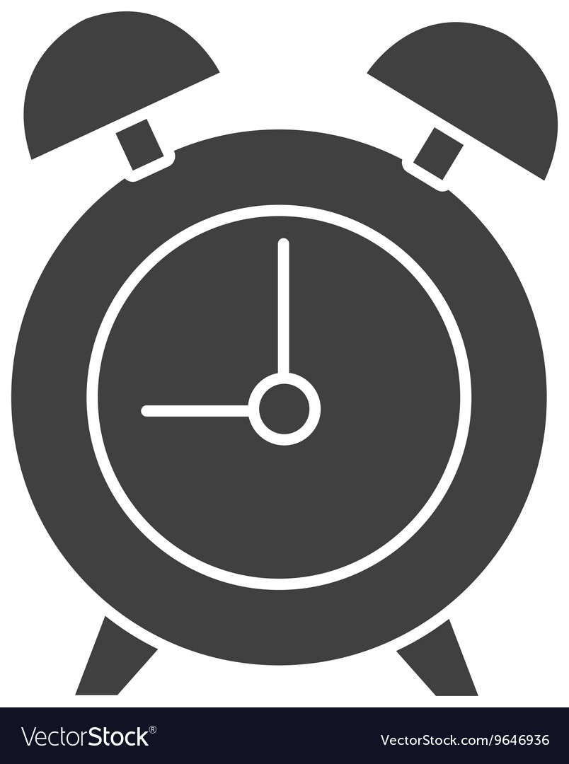 Black table clock graphic Royalty Free Vector Image