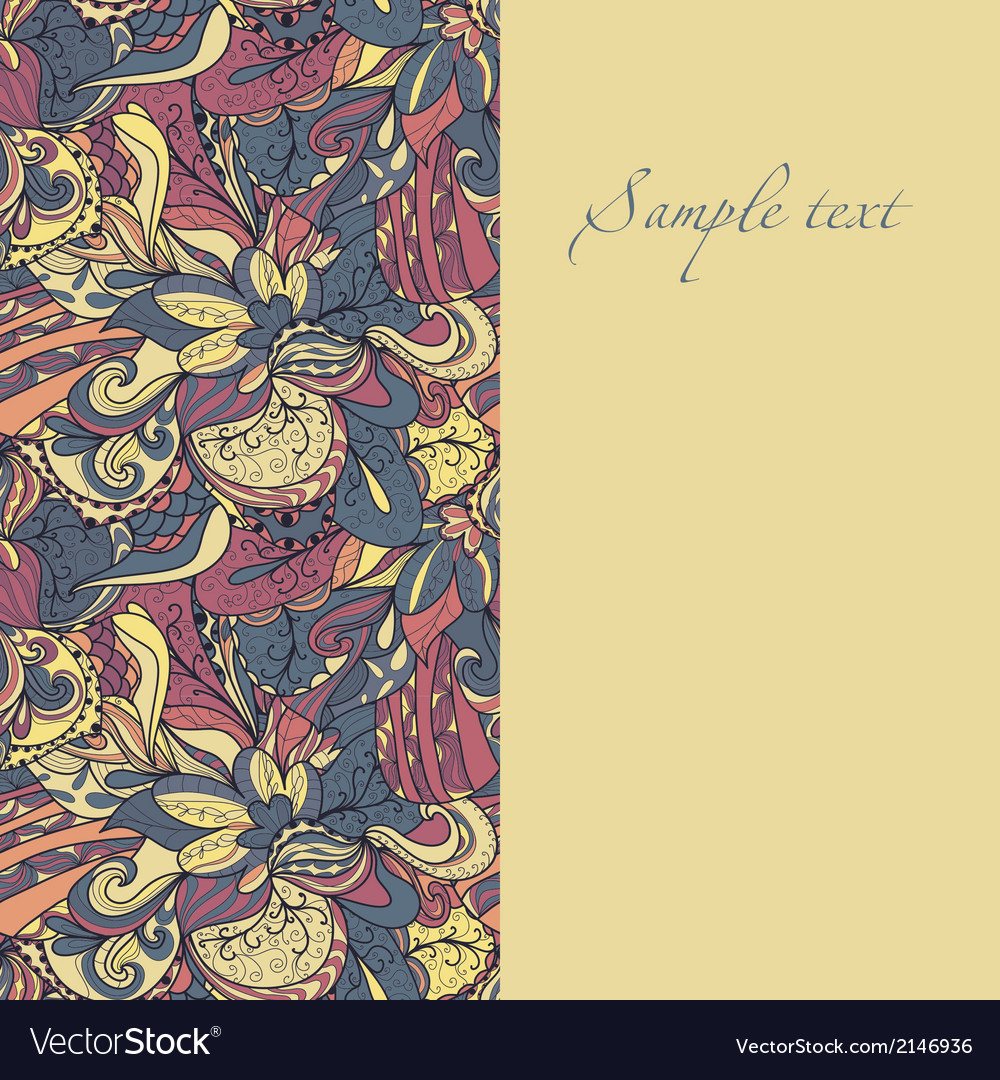 Border with abstract hand-drawn pattern Royalty Free Vector