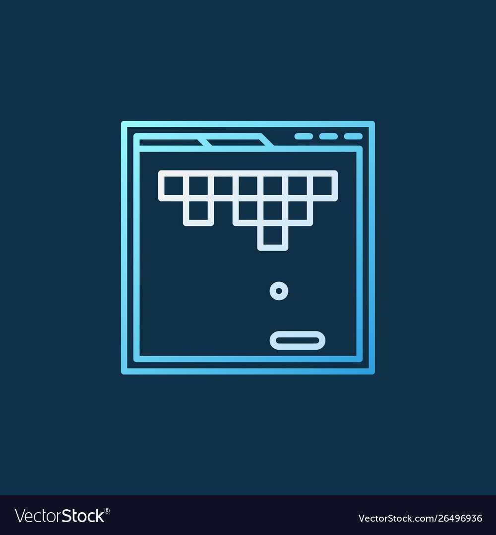 Browser game concept linear colored icon vector image Browser game concept linear colored icon