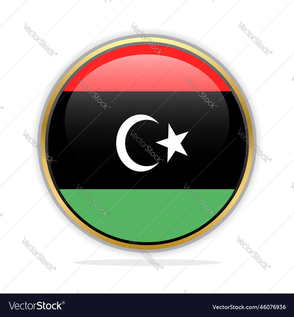 Button flag design template libya Vector Image Button flag design template libya