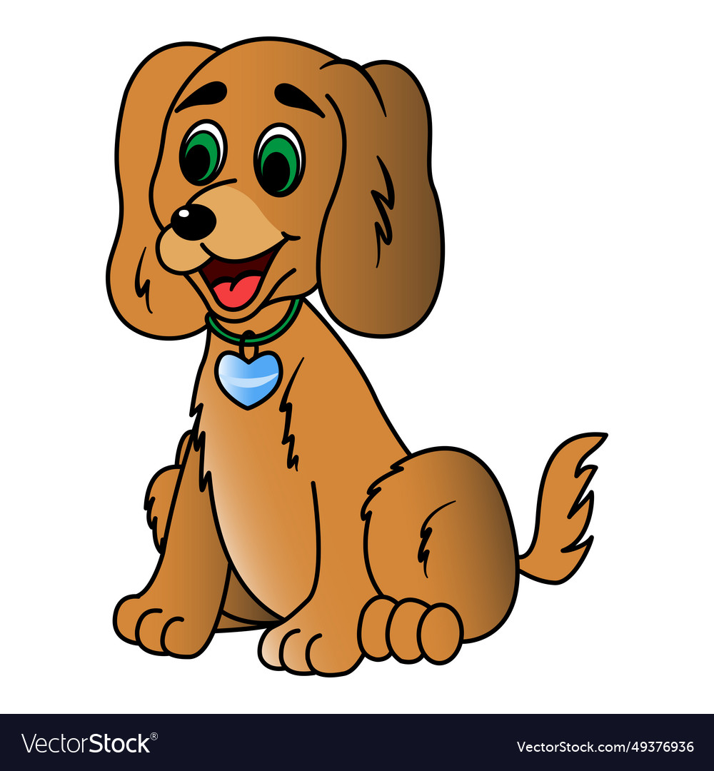 Cartoon cheerful puppy of a cute Royalty Free Vector Image