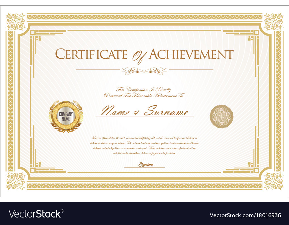 Certificate retro design template 2 Royalty Free Vector