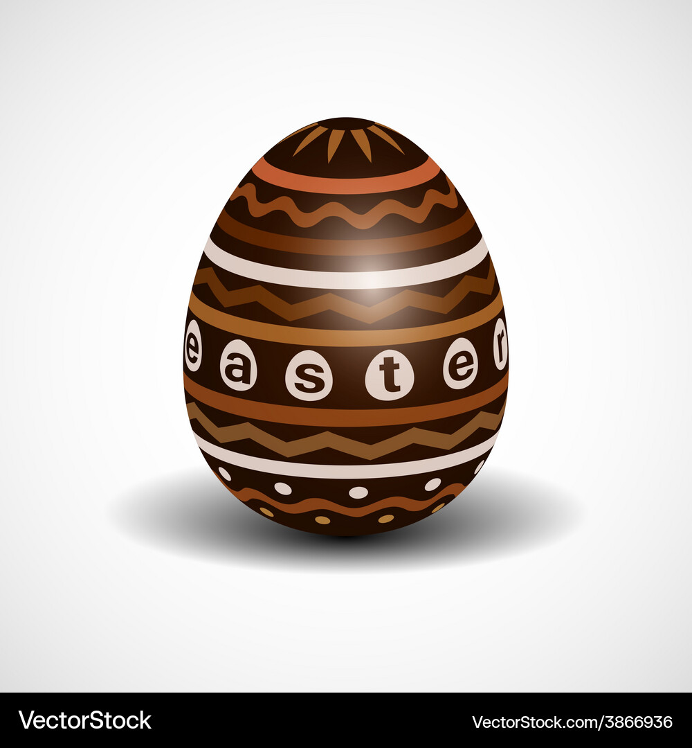 Chocolate easter egg Royalty Free Vector Image