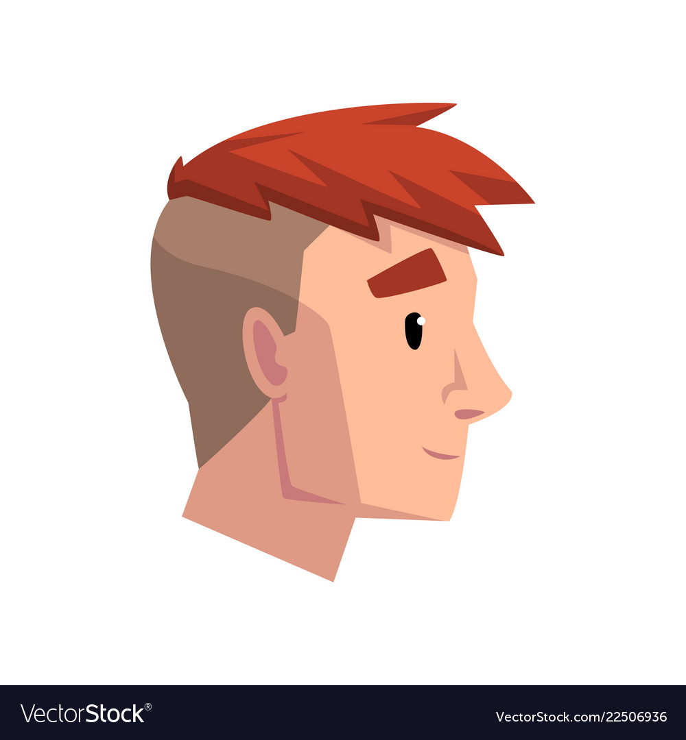Head Of Young Man With Trendy Haircut Profile Of Vector Image