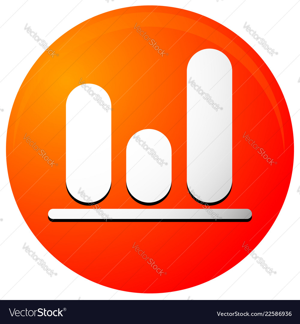 Icon with bar graph chart symbol vector image Icon with bar graph chart symbol