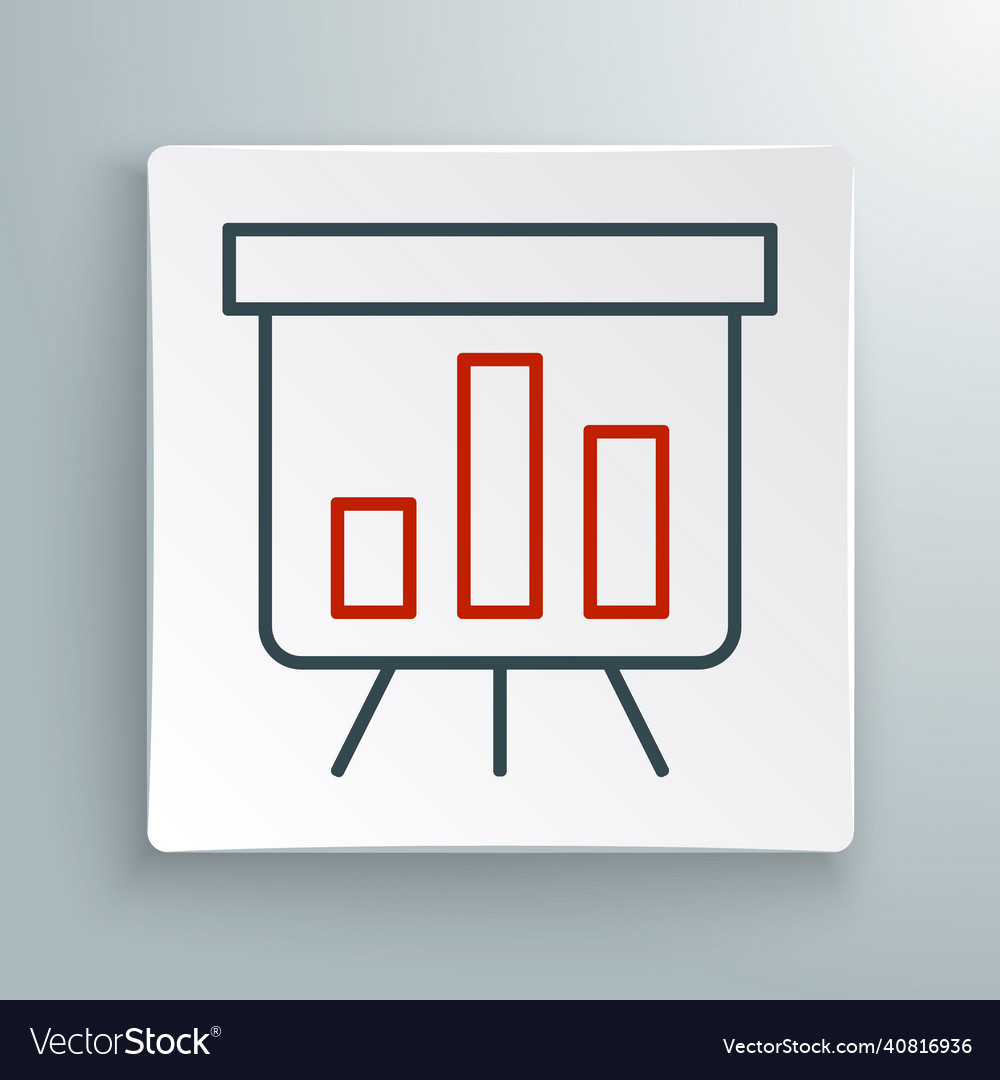 Line board with graph chart icon isolated on white vector image Line board with graph chart icon isolated on white