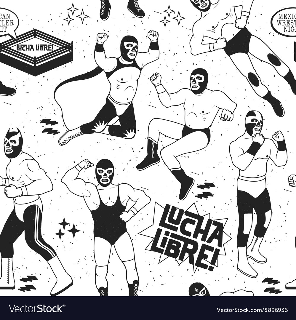 Luchadores heroes Royalty Free Vector Image - VectorStock