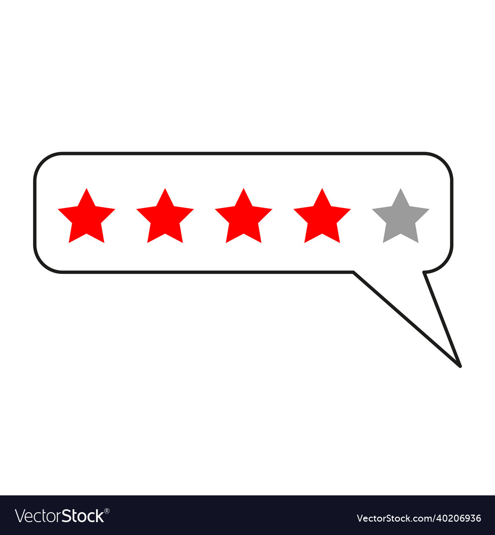 Message with stars customer rating concept from vector image Message with stars customer rating concept from