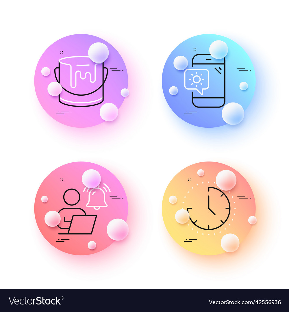 Paint user notification and time minimal line vector image Paint user notification and time minimal line