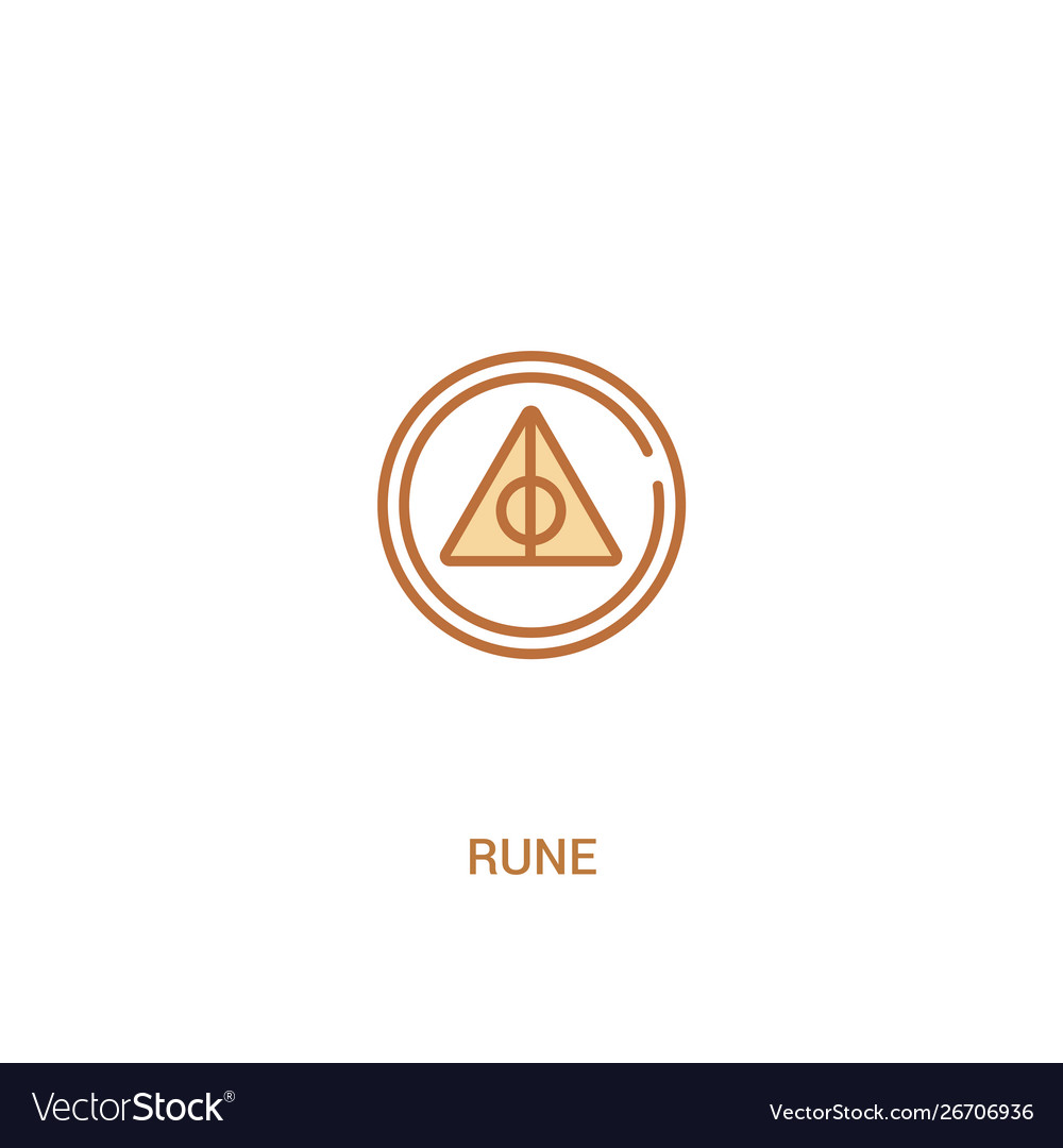 Rune concept 2 colored icon simple line element vector image Rune concept 2 colored icon simple line element