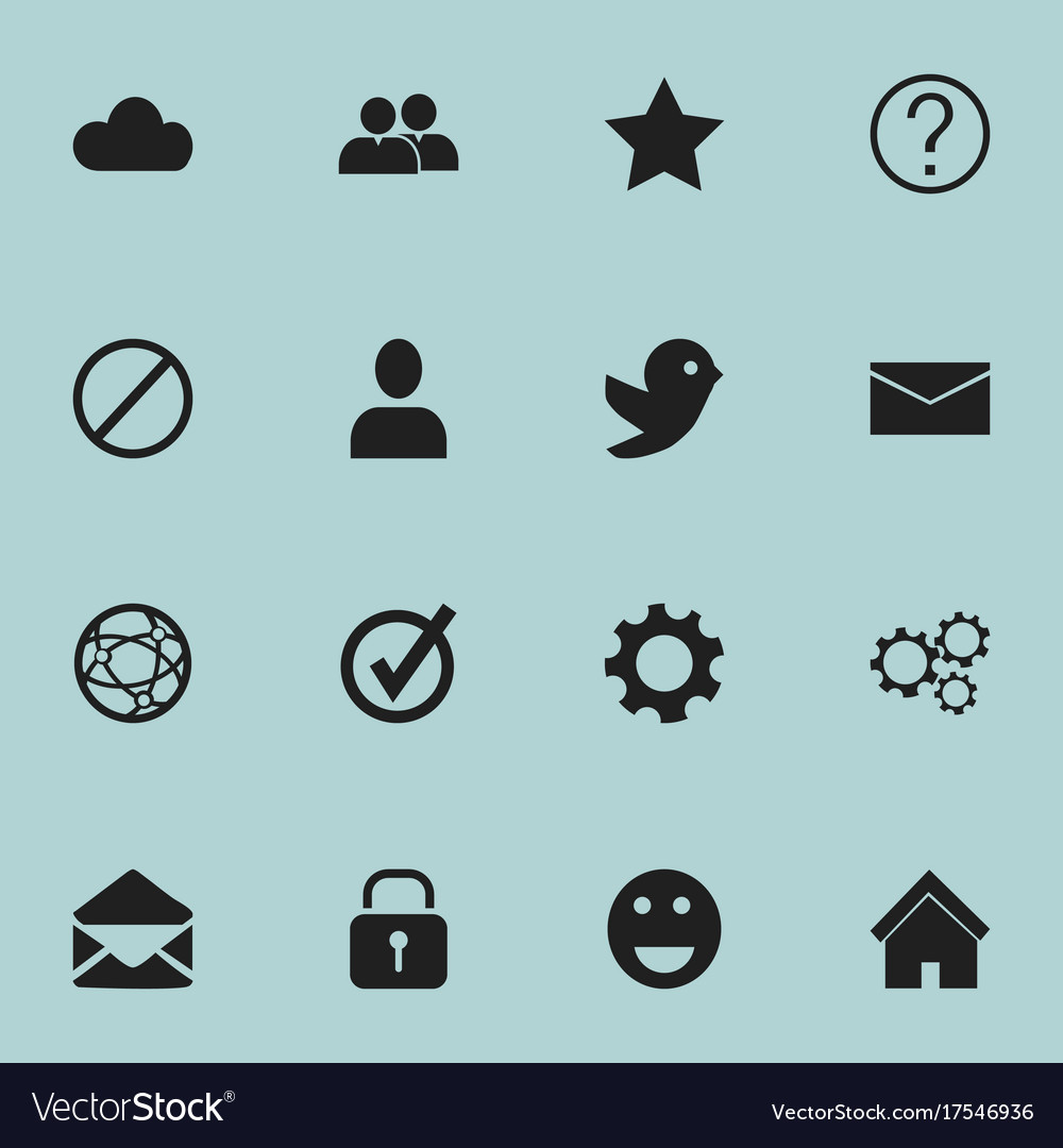 Set of 16 editable web icons includes symbols