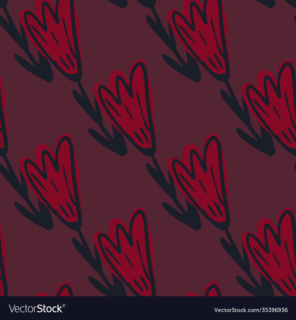Simple minimalistic seamless pattern with tulip vector image Simple minimalistic seamless pattern with tulip