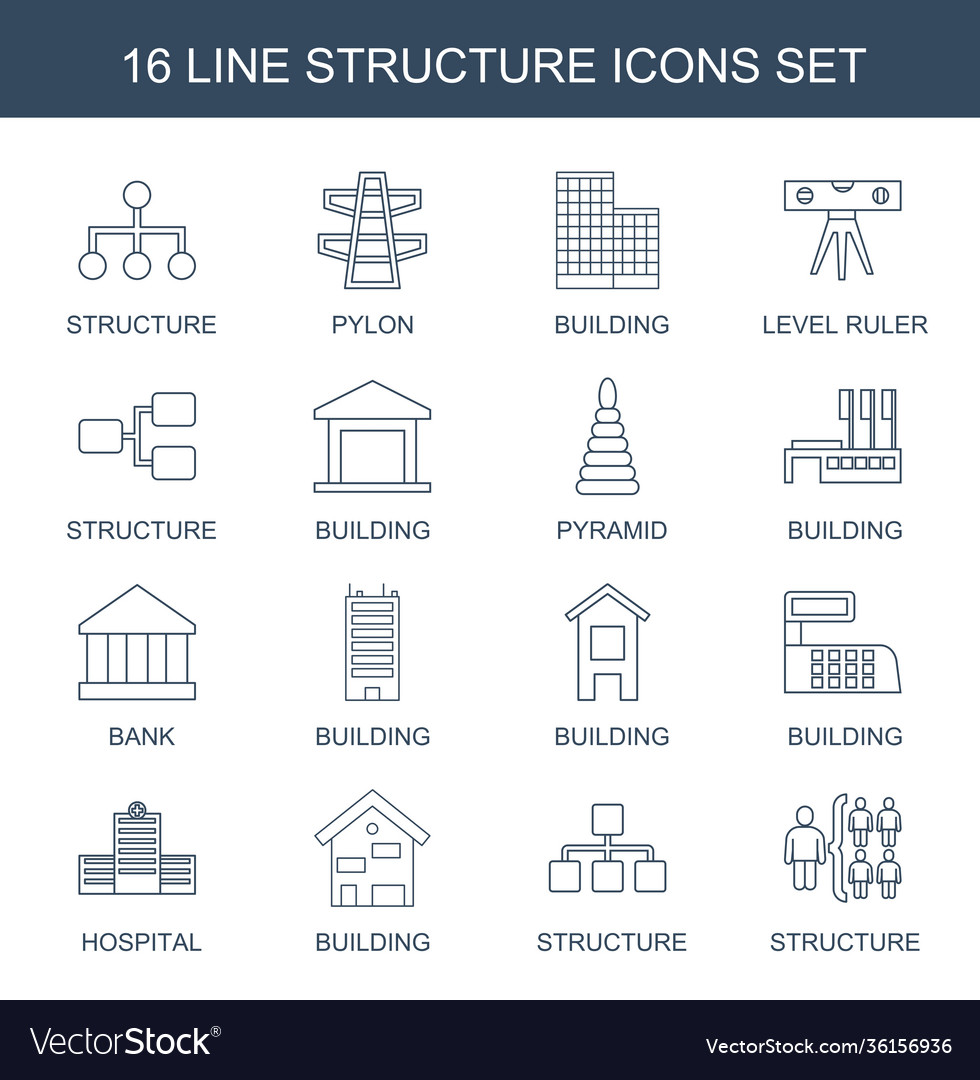 Structure icons vector image Structure icons