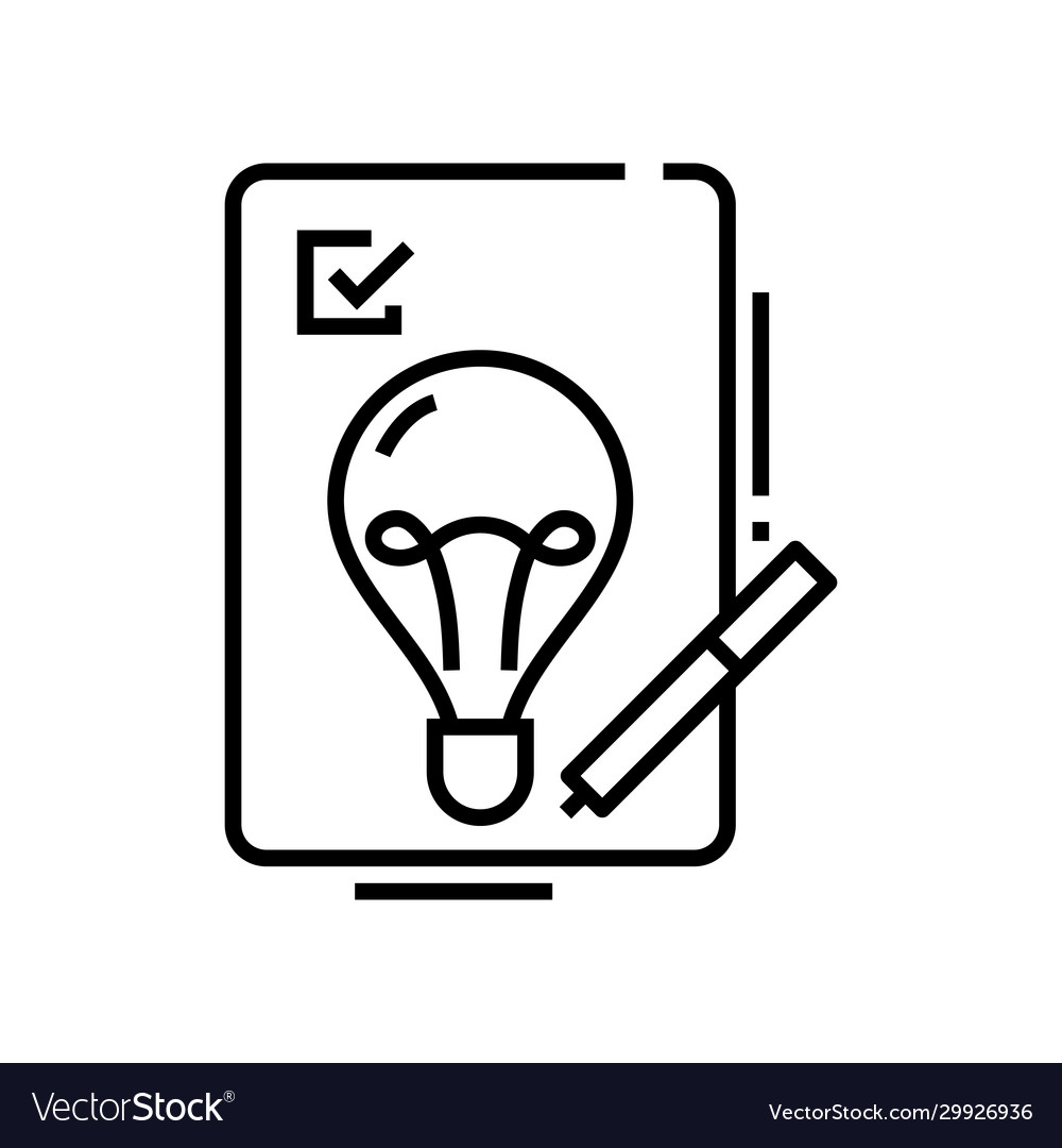 Sudden idea line icon concept sign outline