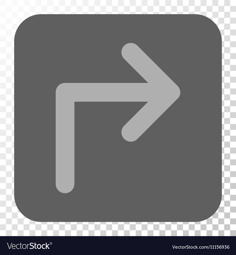 Turn right rounded square button