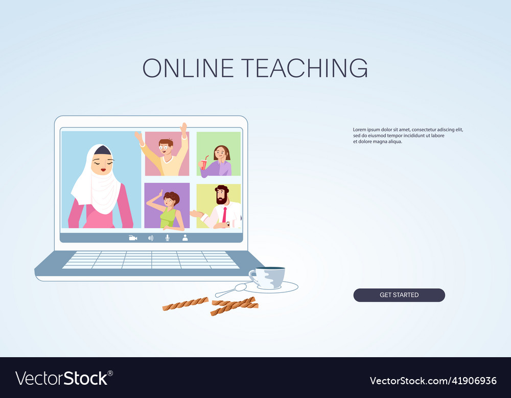 Web banner template with online learning