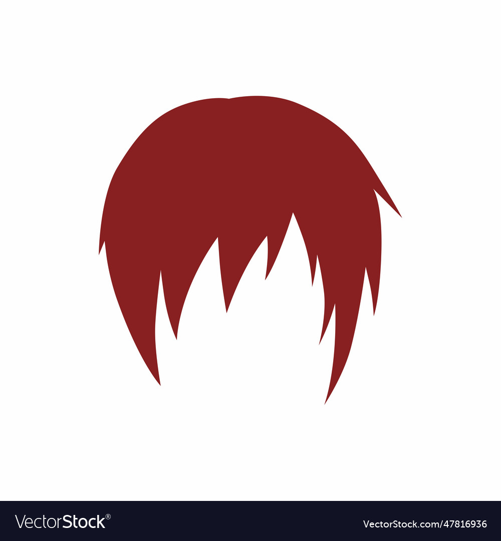 Wig hair flat style icon Royalty Free Vector Image