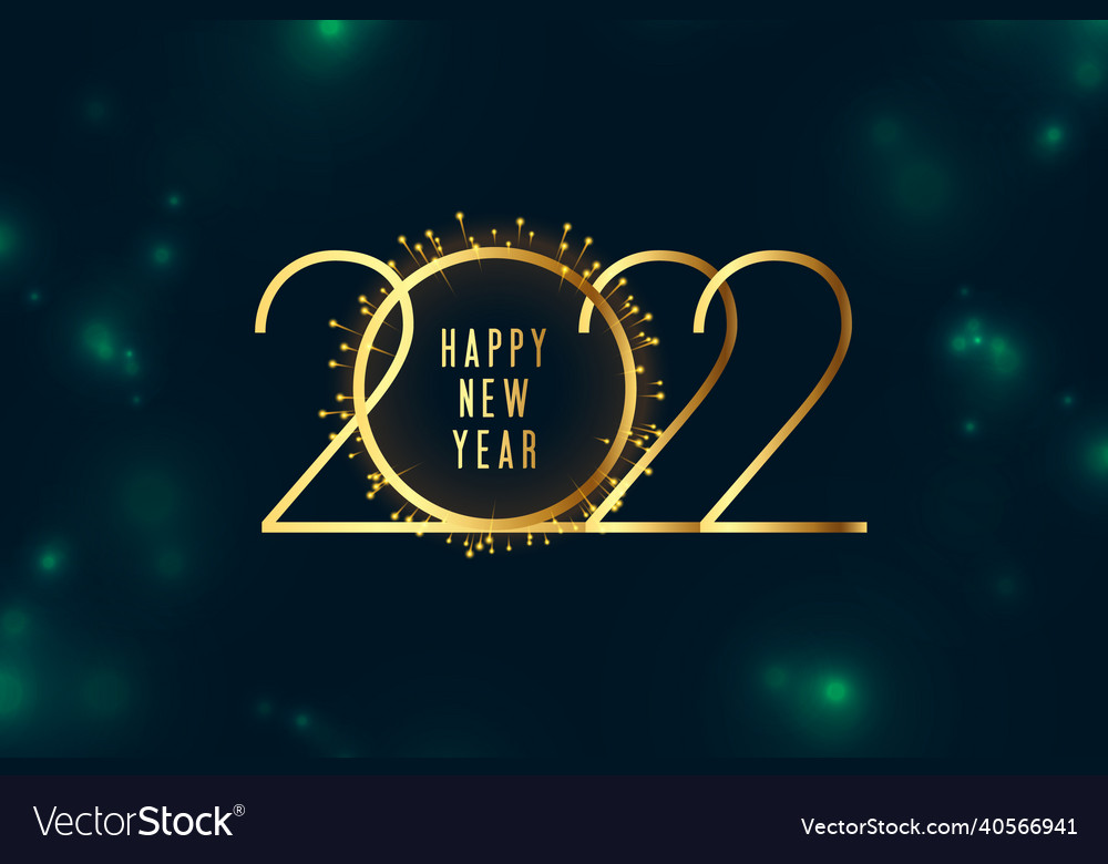 2022 wishes golden card flyer design Royalty Free Vector