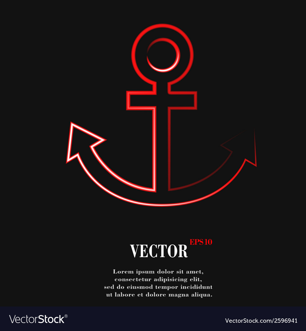 Anchor flat modern web button and space for your