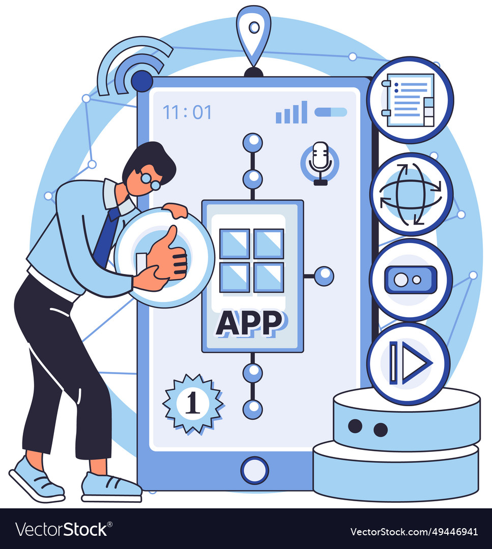 Application testing metaphor software Vector Image Application testing metaphor software