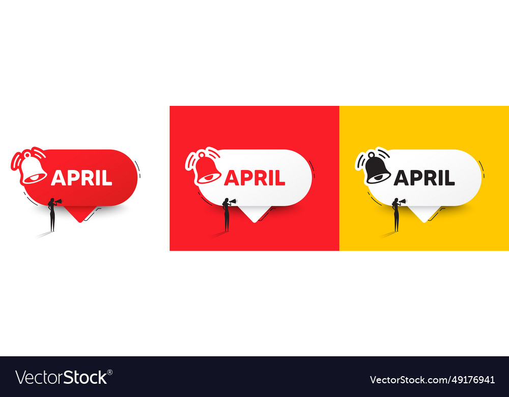 April month icon event schedule apr date speech vector image April month icon event schedule apr date speech