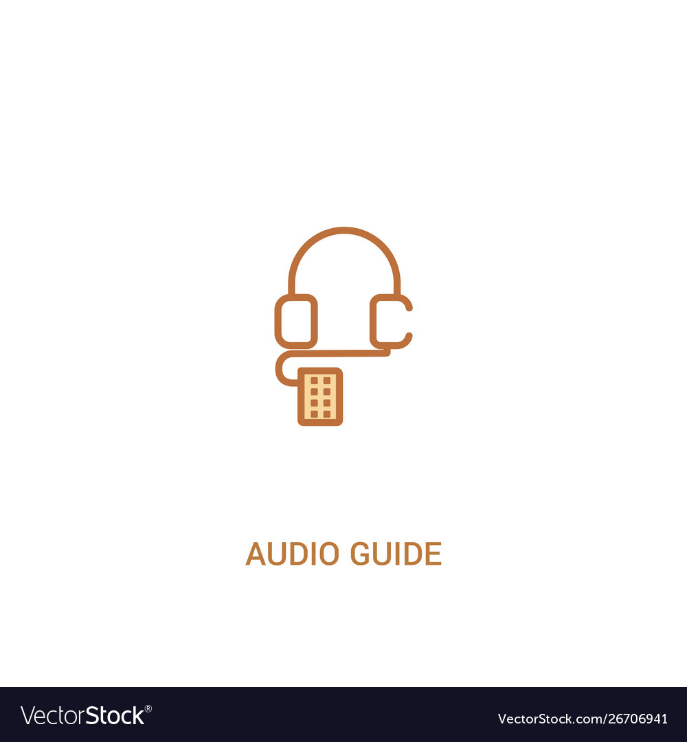 Audio guide concept 2 colored icon simple line vector image Audio guide concept 2 colored icon simple line