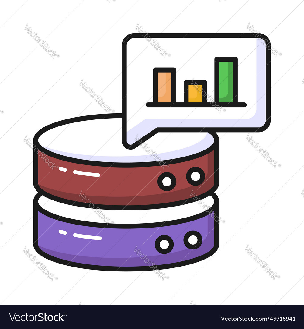 Bar chart with database showing concept