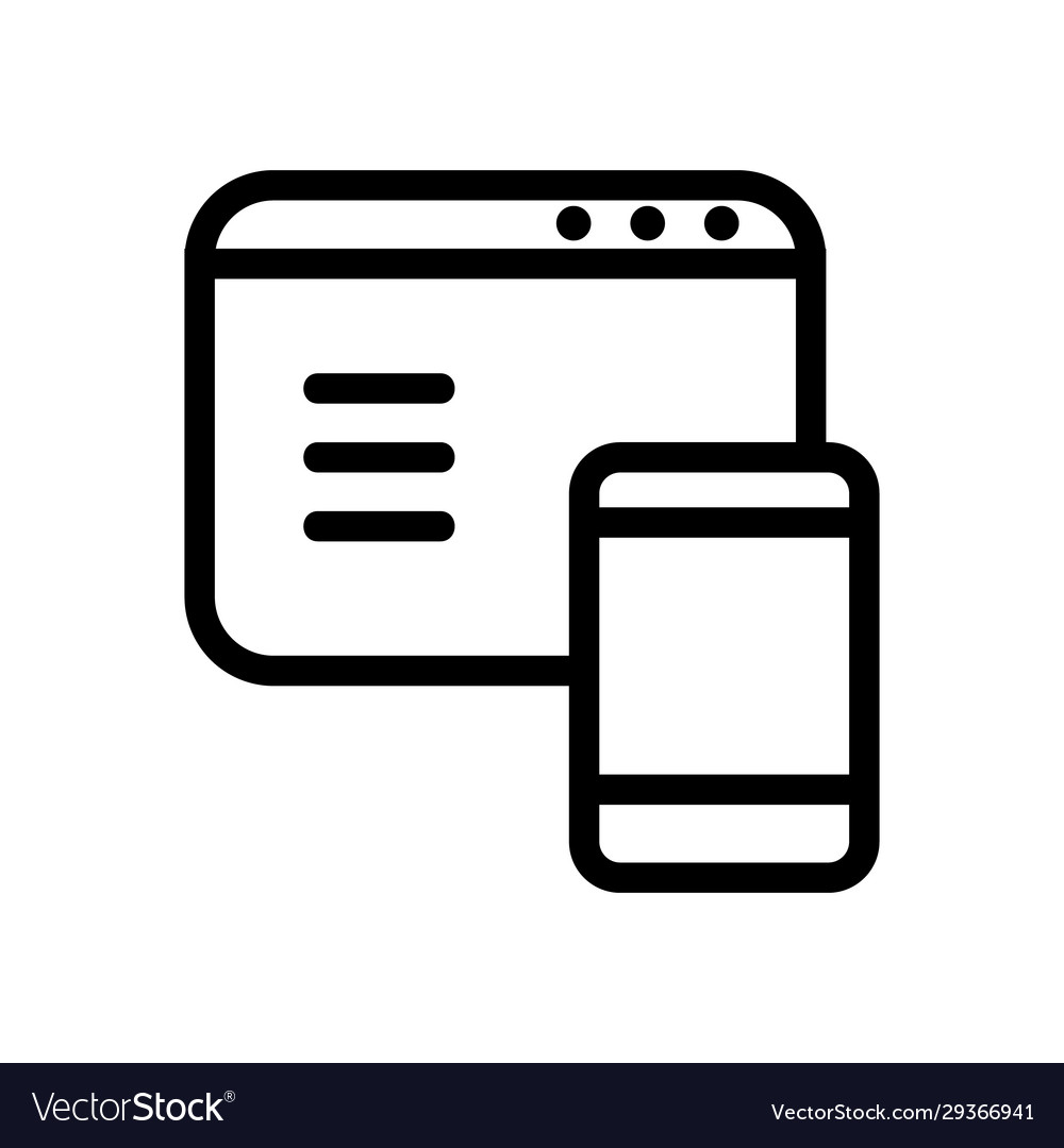 Browser phone icon isolated contour symbol