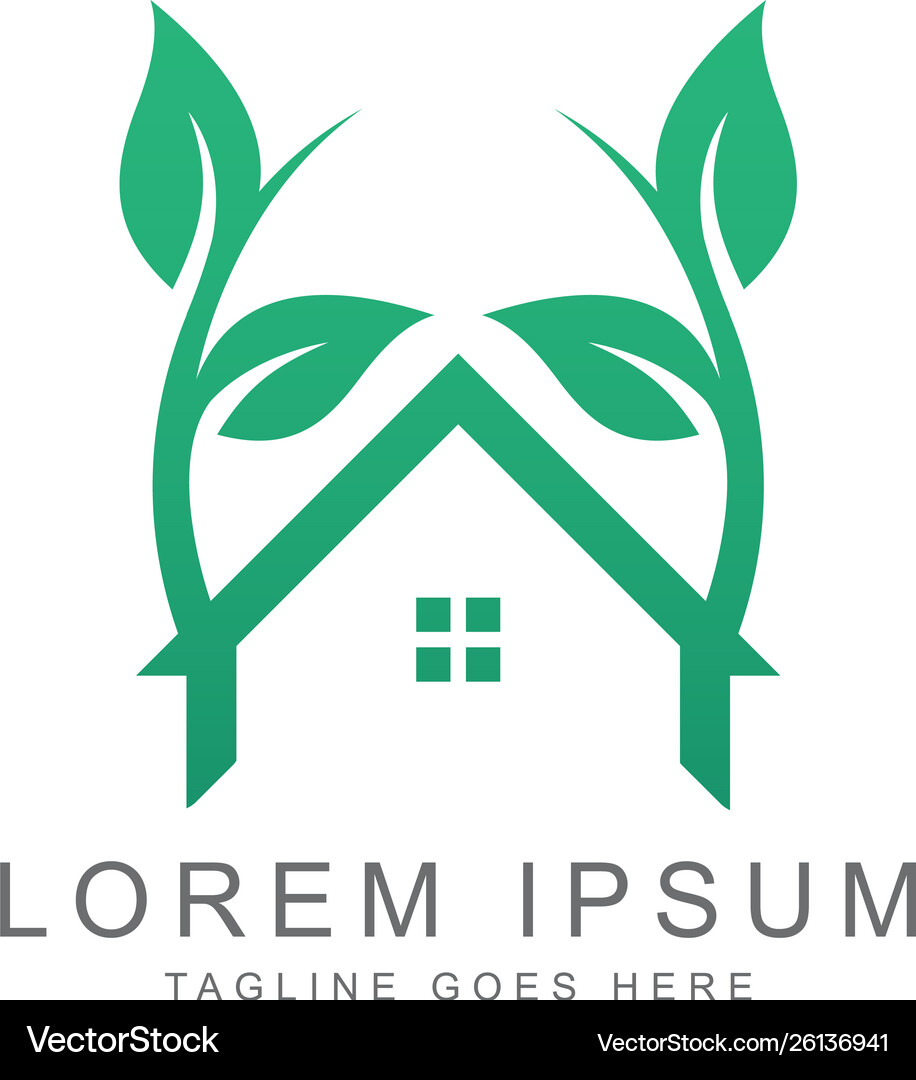 Building leaf logo template Royalty Free Vector Image
