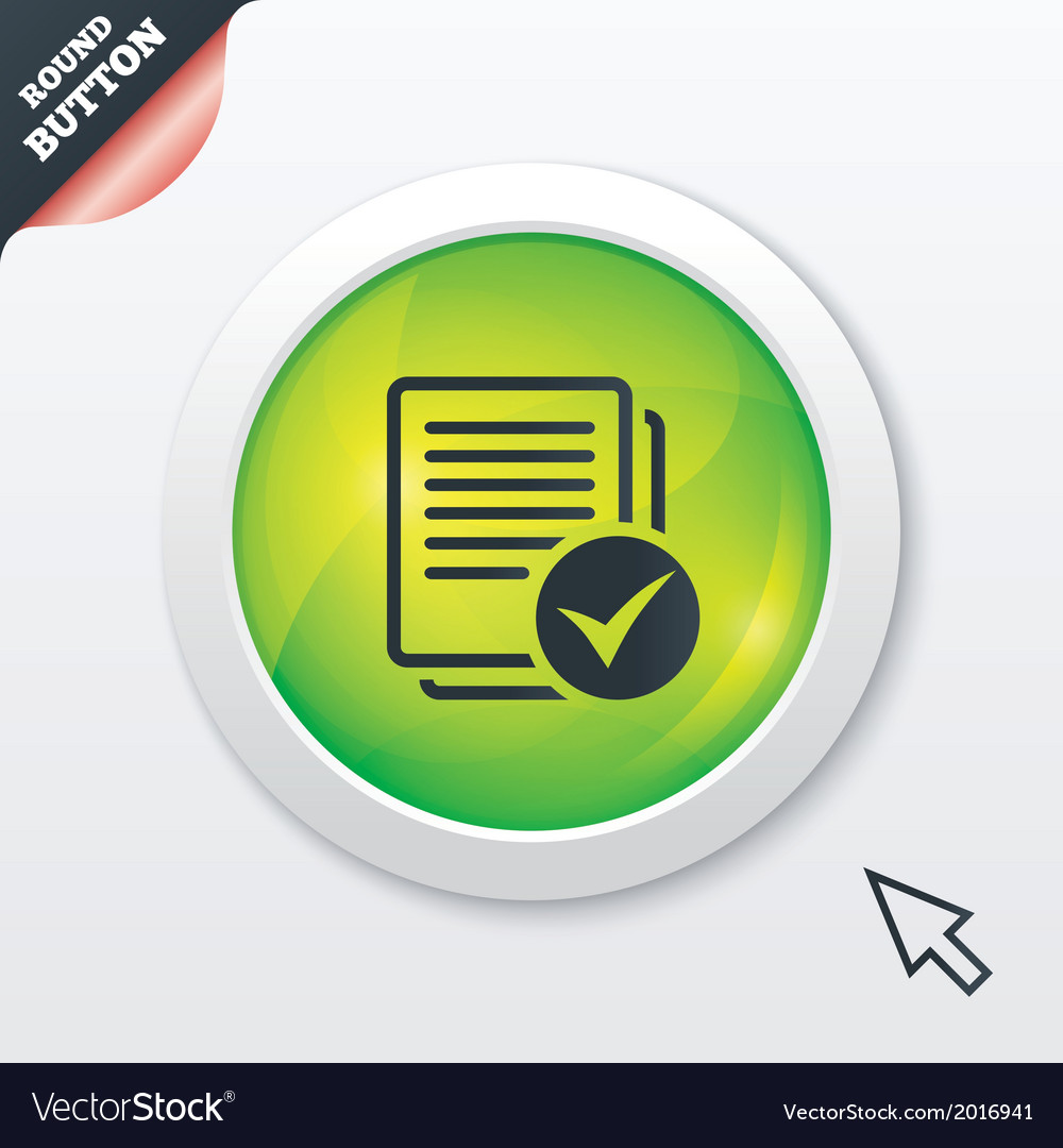 Check File Icon - Green Button