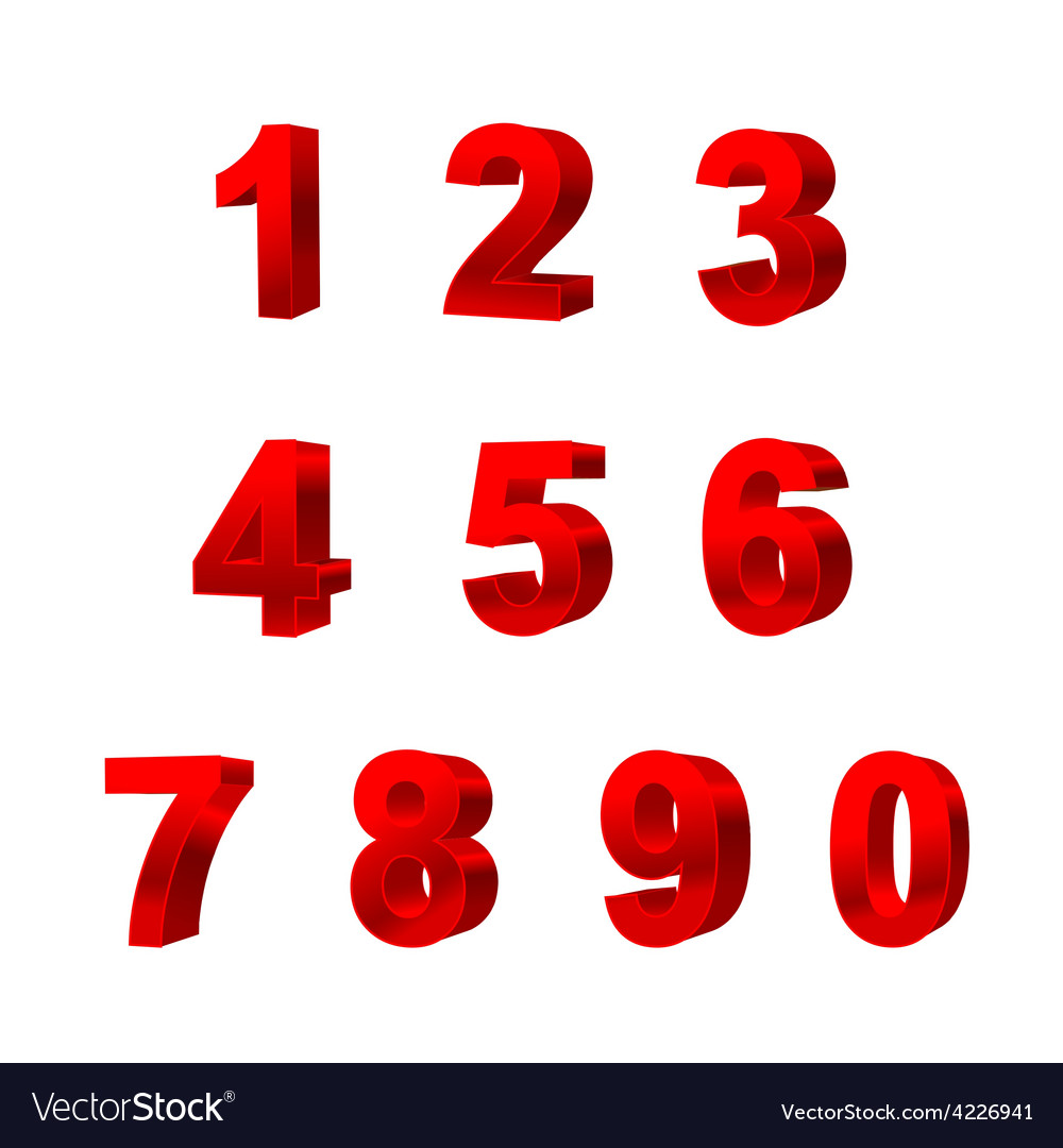 Collection of numbers isolated on white background