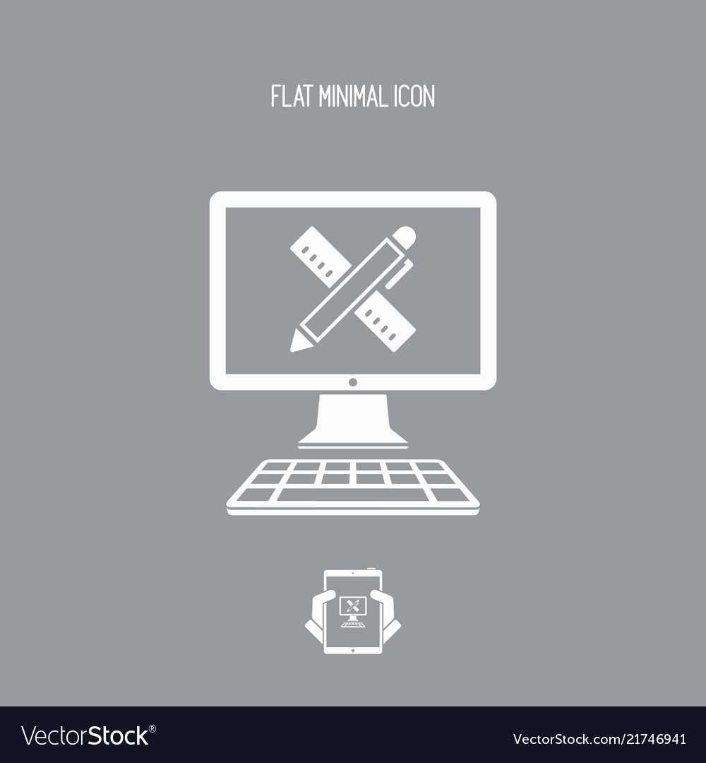 Computer design project - web flat icon