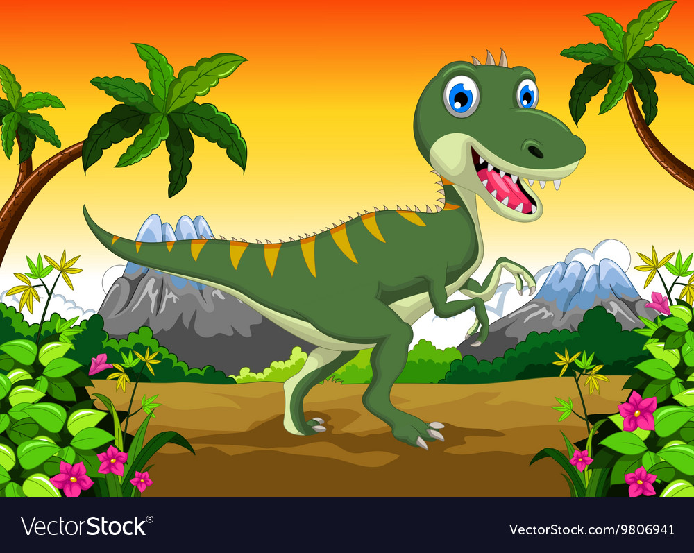 Cute dinosaur cartoon for your design