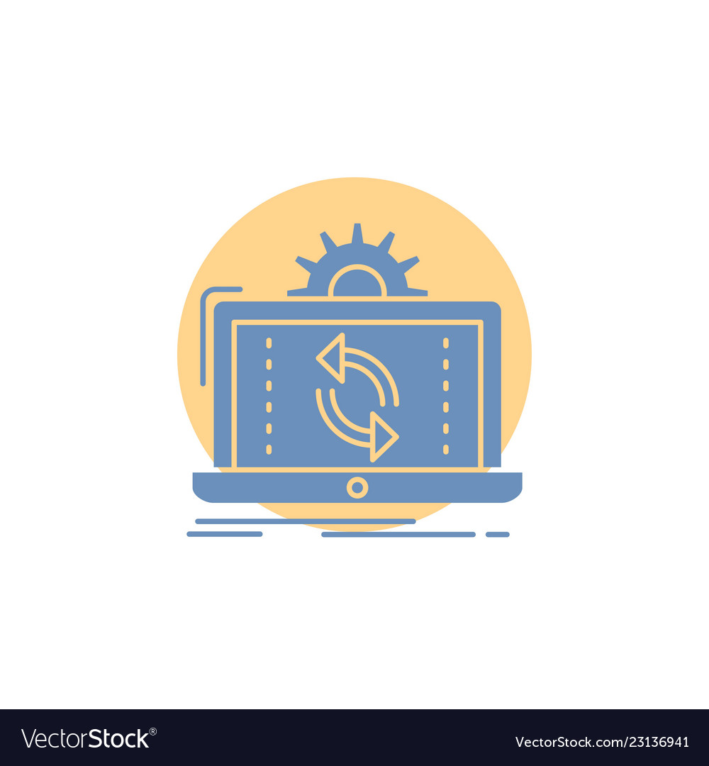 Data processing analysis reporting sync glyph icon vector image Data processing analysis reporting sync glyph icon