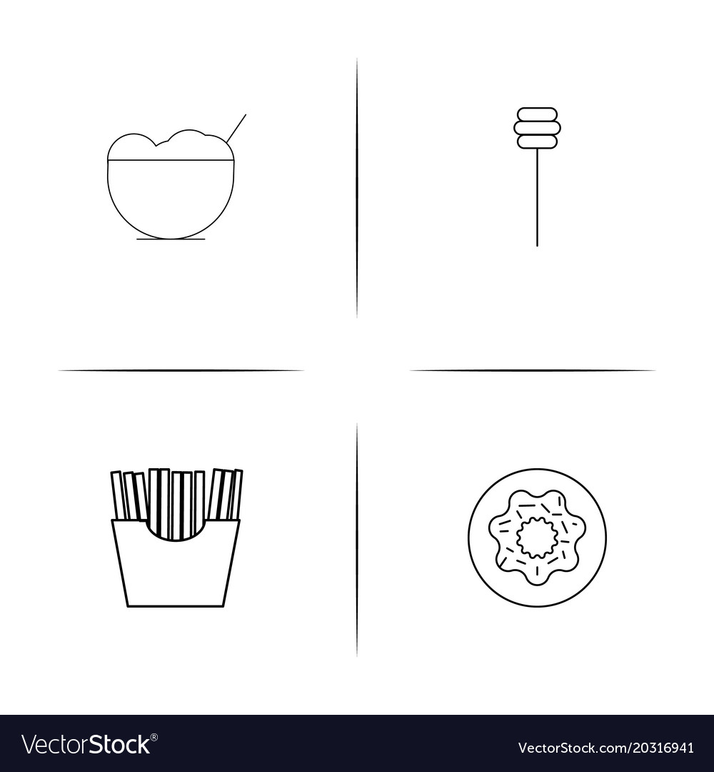 Food and drink simple linear icon setsimple