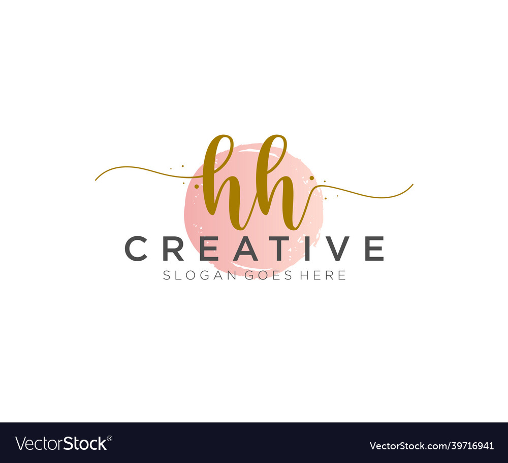 Initial hh feminine logo beauty monogram Vector Image