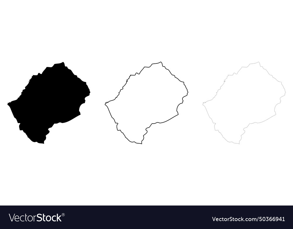 Lesotho country map silhouette and outlines Vector Image